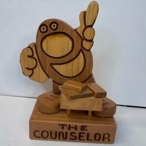 Vintage Don Mars Originals 1981 THE COUNSELOR Wooden Figuring Statue